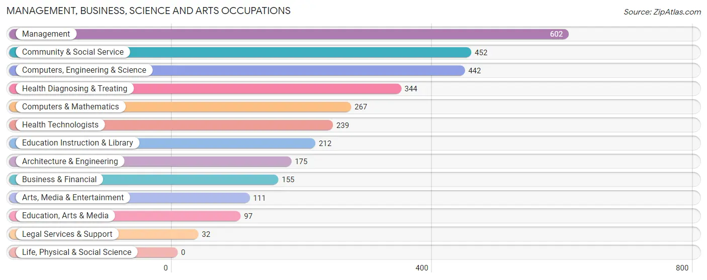 Management, Business, Science and Arts Occupations in Zip Code 28107