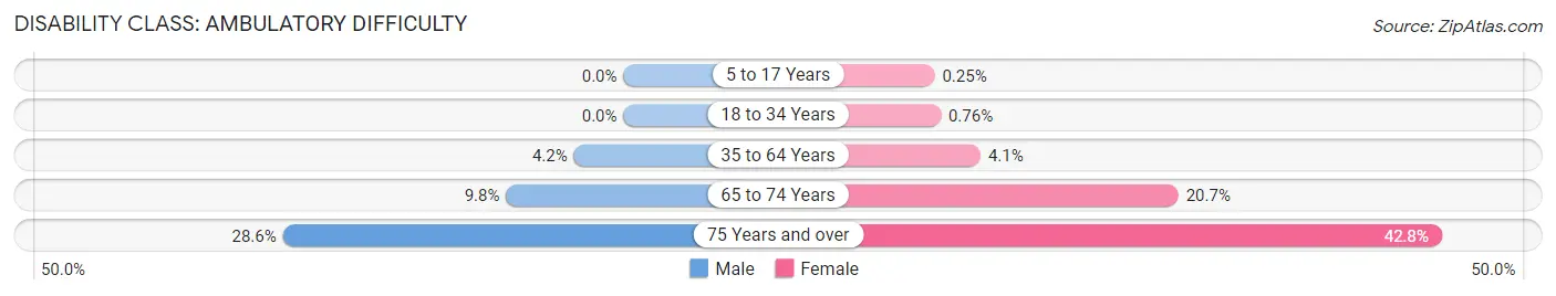 Disability in Zip Code 28112: <span>Ambulatory Difficulty</span>