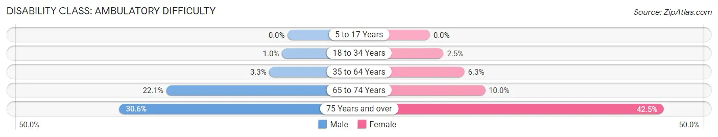 Disability in Zip Code 28115: <span>Ambulatory Difficulty</span>