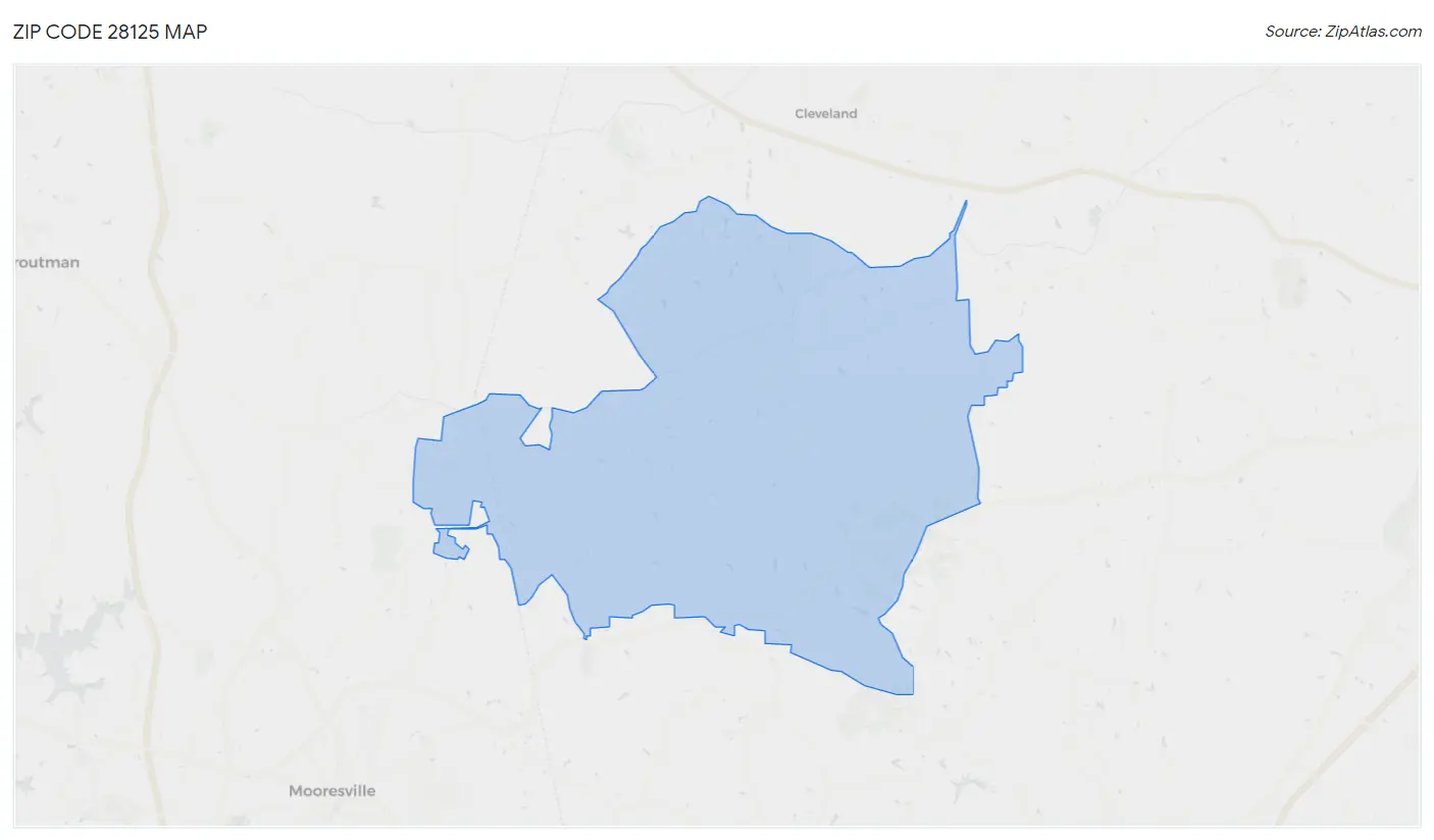 Zip Code 28125 Map