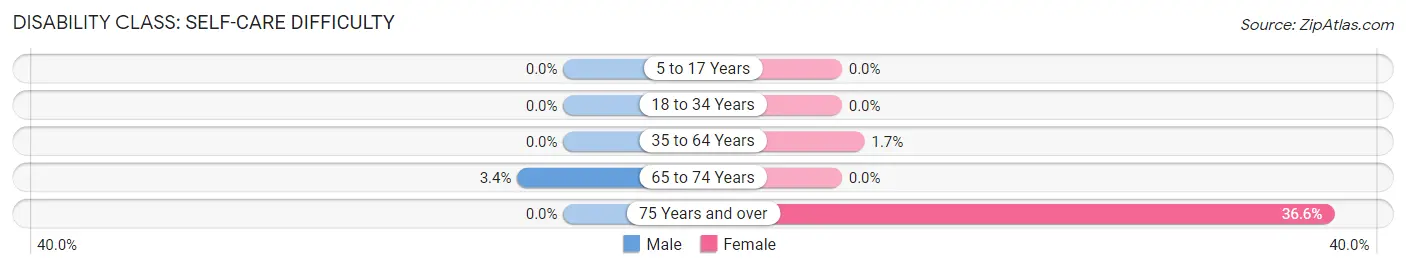 Disability in Zip Code 28125: <span>Self-Care Difficulty</span>