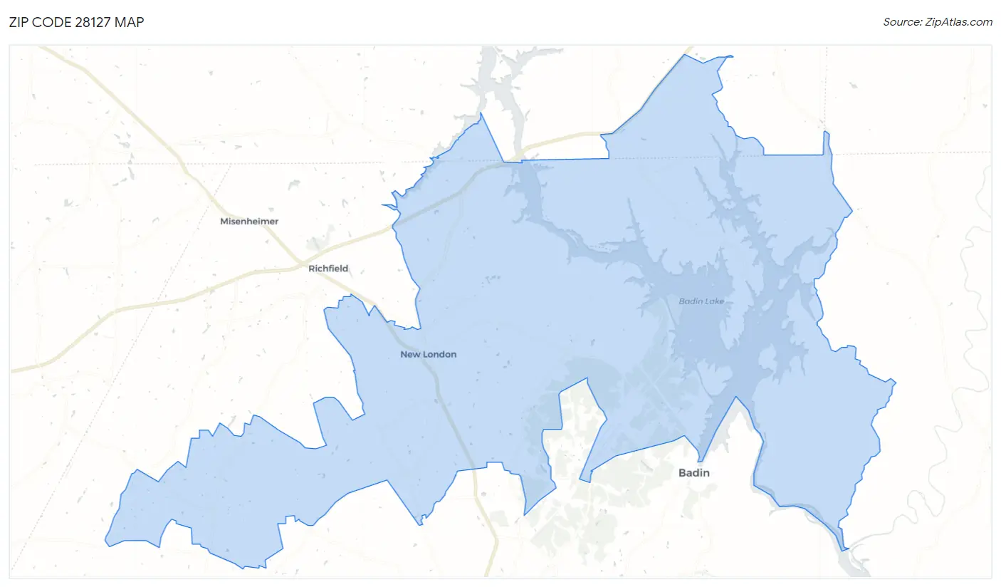 Zip Code 28127 Map