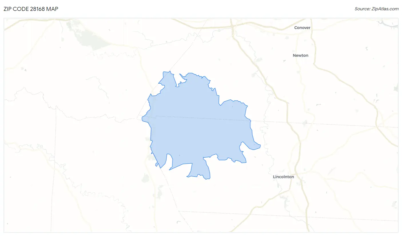 Zip Code 28168 Map