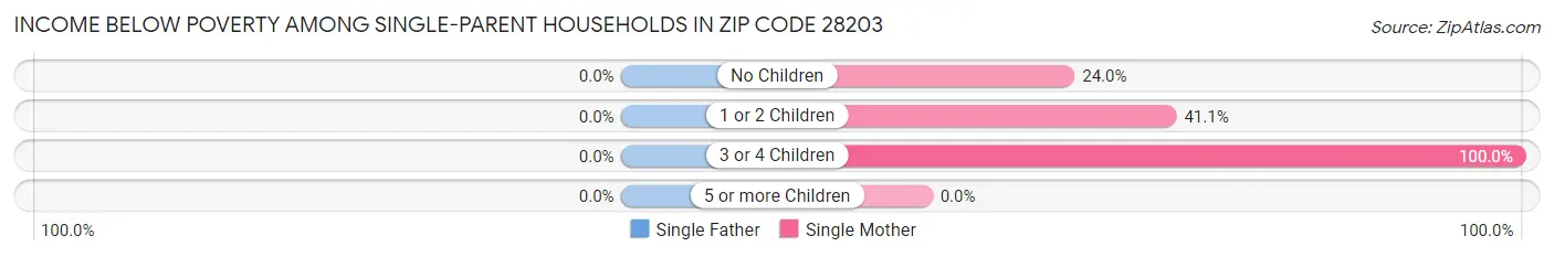 Income Below Poverty Among Single-Parent Households in Zip Code 28203