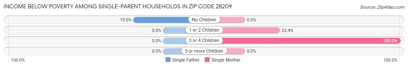 Income Below Poverty Among Single-Parent Households in Zip Code 28209