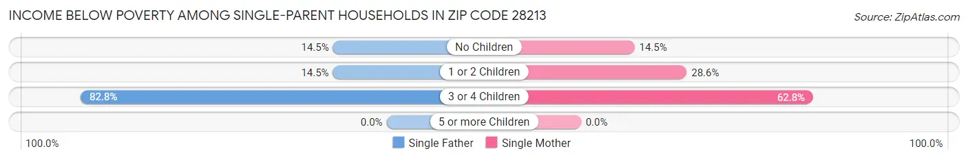 Income Below Poverty Among Single-Parent Households in Zip Code 28213