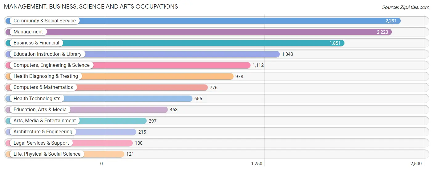 Management, Business, Science and Arts Occupations in Zip Code 28213