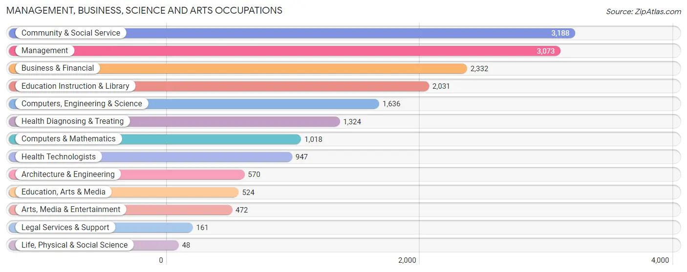 Management, Business, Science and Arts Occupations in Zip Code 28216