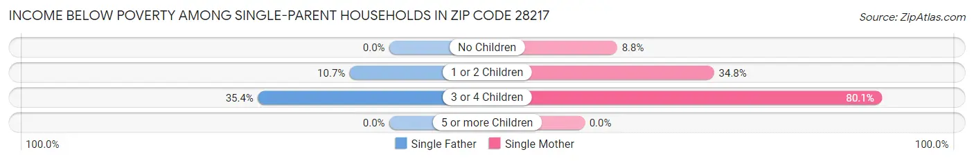 Income Below Poverty Among Single-Parent Households in Zip Code 28217