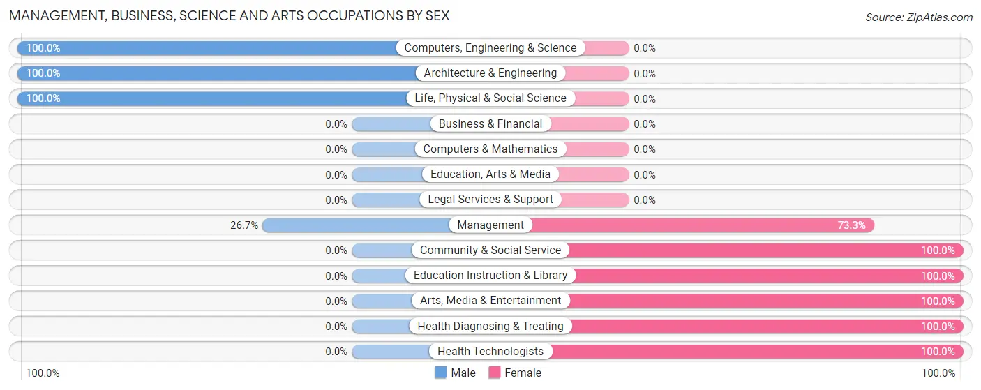 Management, Business, Science and Arts Occupations by Sex in Zip Code 28325