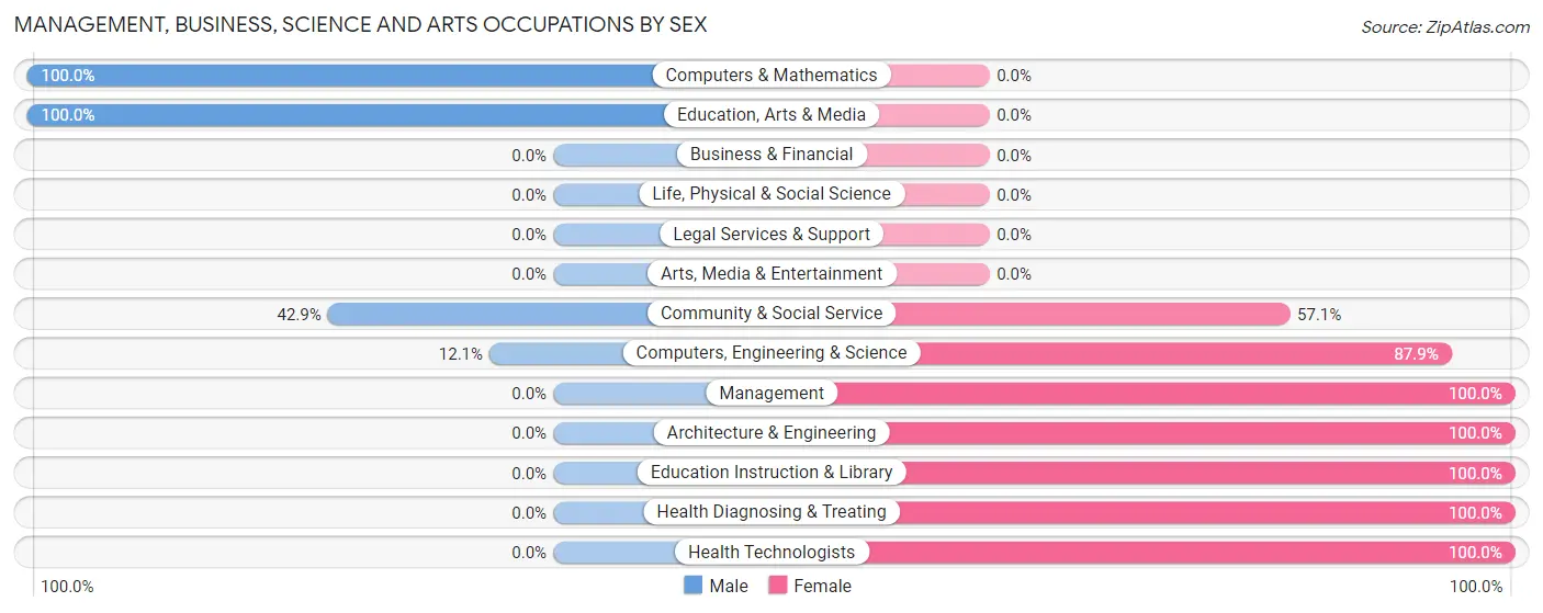Management, Business, Science and Arts Occupations by Sex in Zip Code 28332