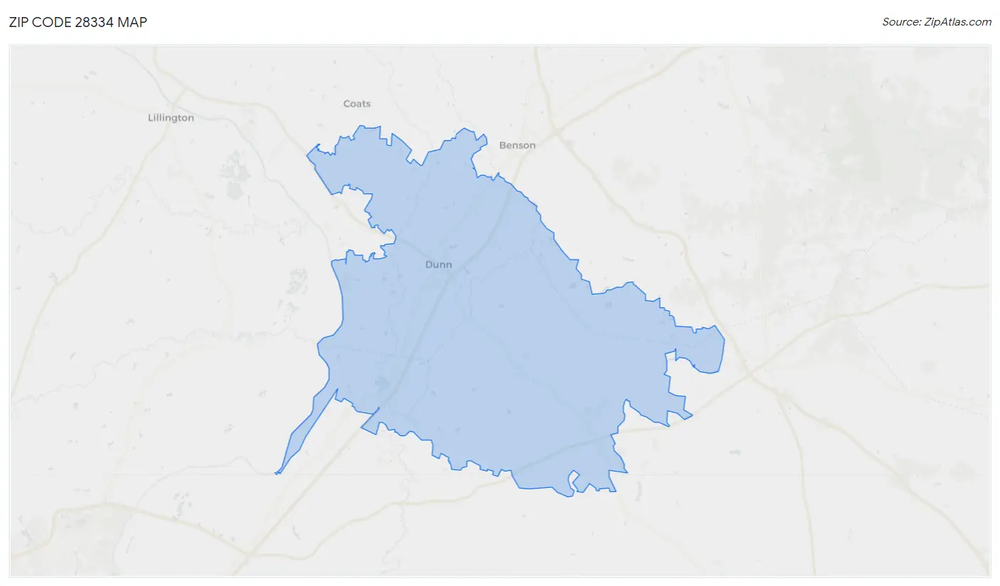 Zip Code 28334 Map