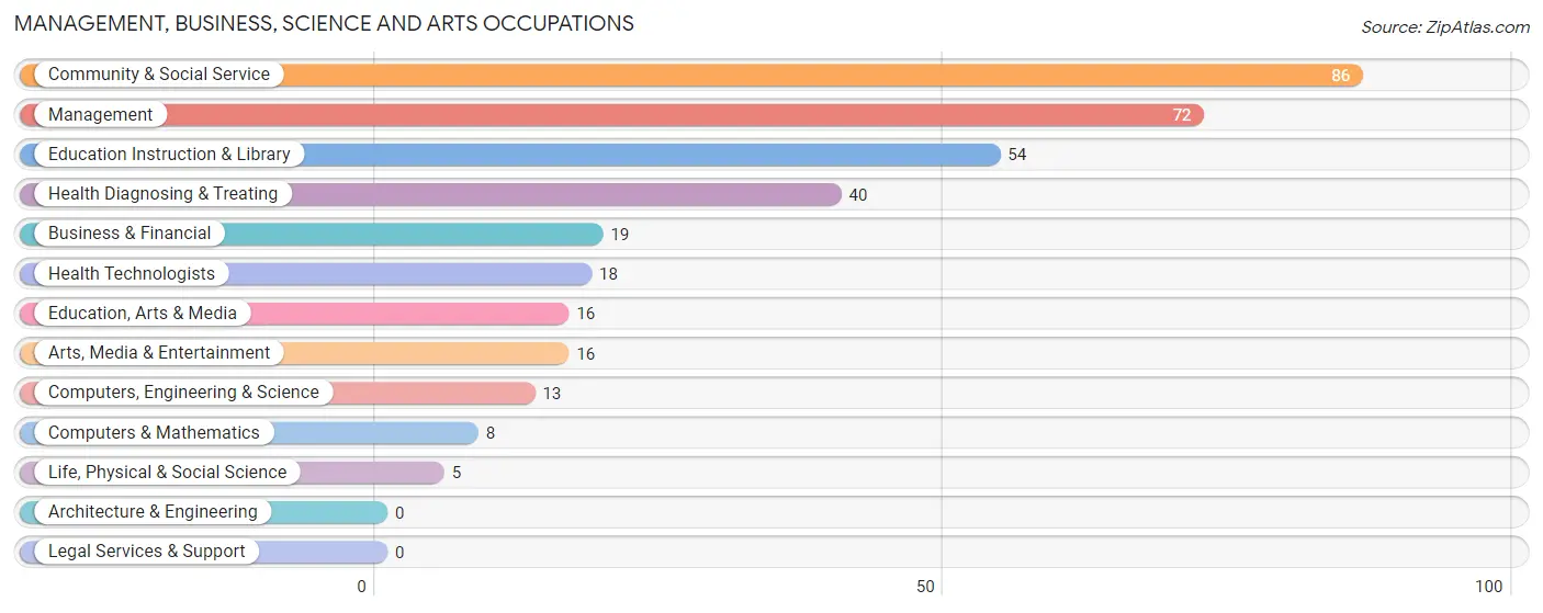 Management, Business, Science and Arts Occupations in Zip Code 28344