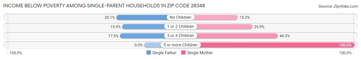 Income Below Poverty Among Single-Parent Households in Zip Code 28348