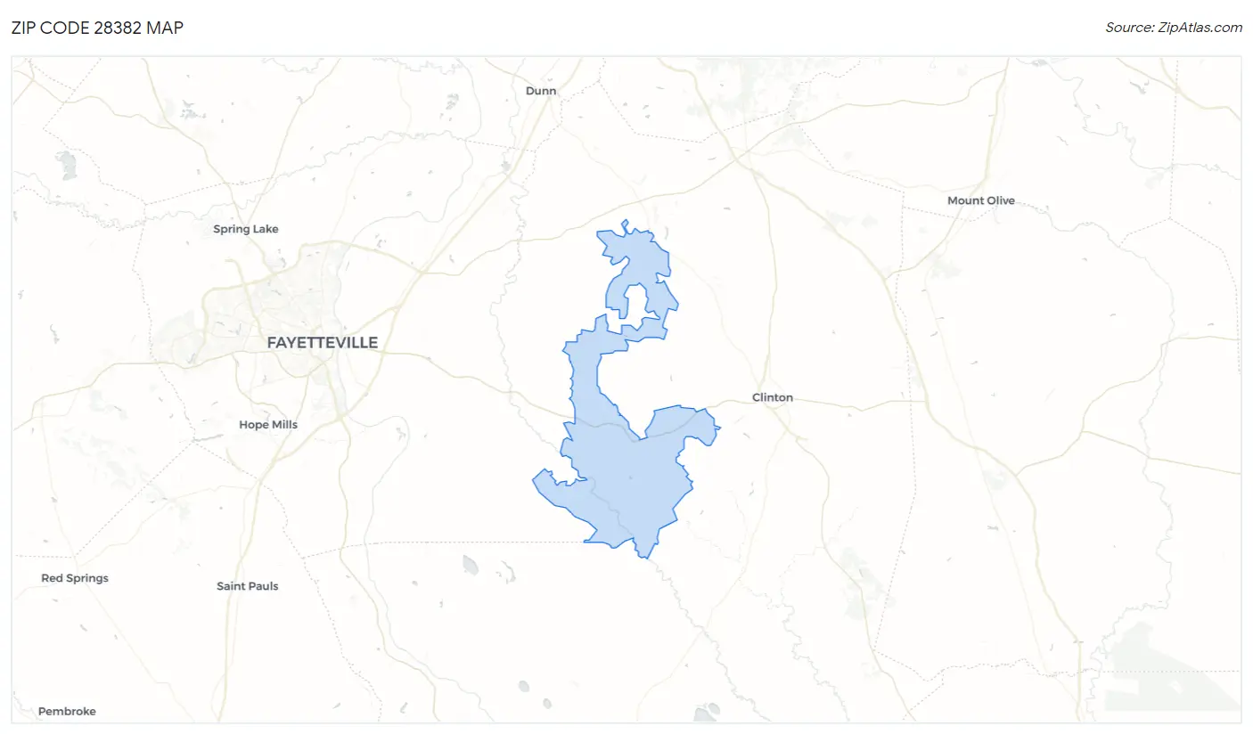 Zip Code 28382 Map