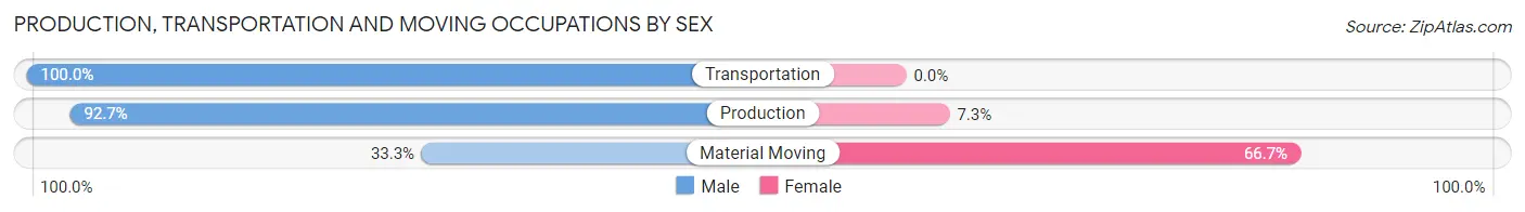 Production, Transportation and Moving Occupations by Sex in Zip Code 28434