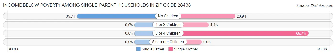 Income Below Poverty Among Single-Parent Households in Zip Code 28438