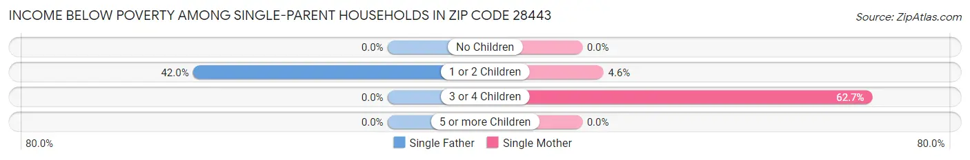 Income Below Poverty Among Single-Parent Households in Zip Code 28443
