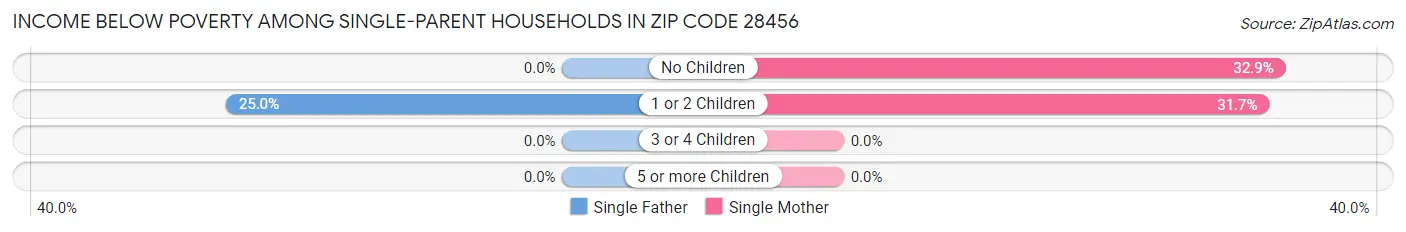 Income Below Poverty Among Single-Parent Households in Zip Code 28456
