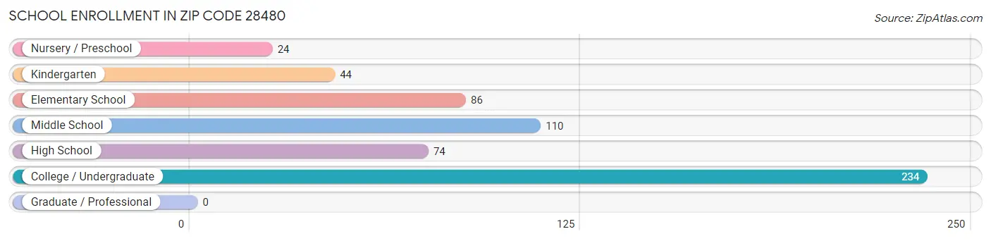 School Enrollment in Zip Code 28480