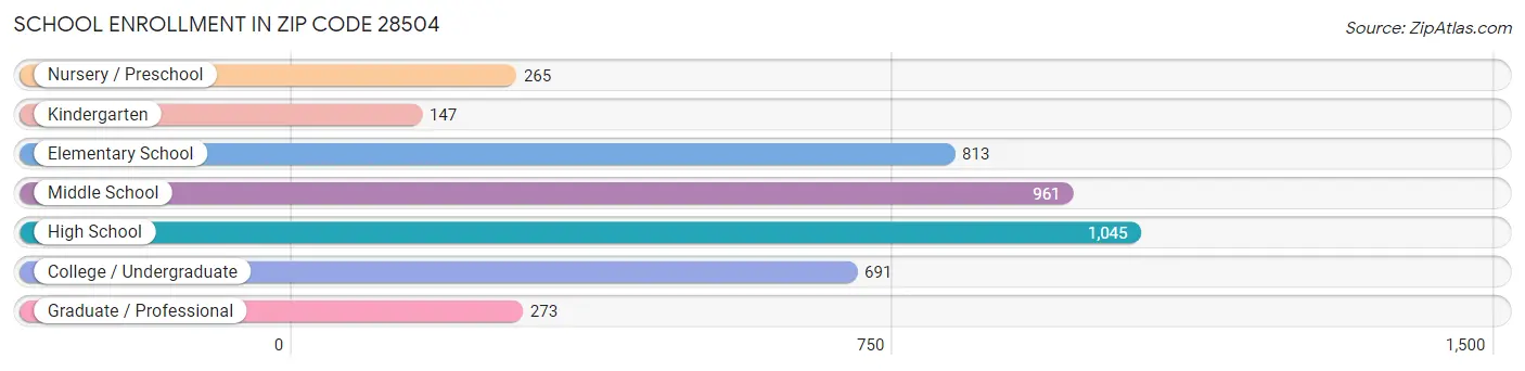 School Enrollment in Zip Code 28504