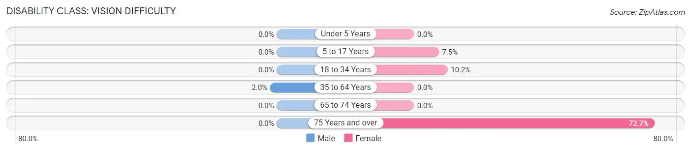 Disability in Zip Code 28508: <span>Vision Difficulty</span>