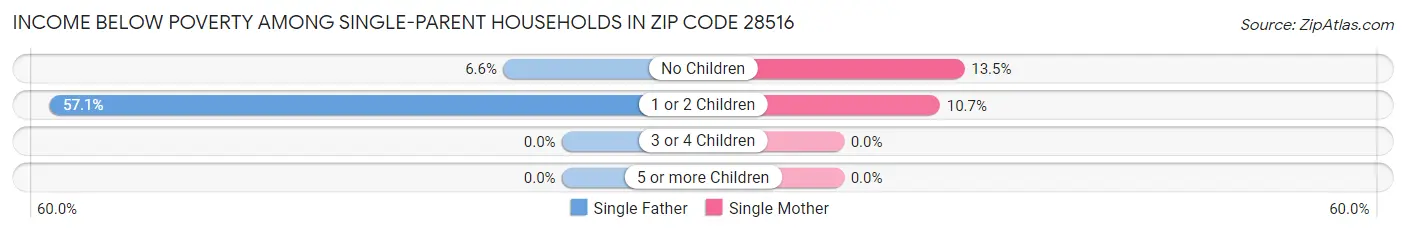 Income Below Poverty Among Single-Parent Households in Zip Code 28516