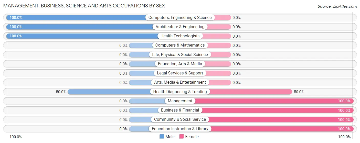Management, Business, Science and Arts Occupations by Sex in Zip Code 28519