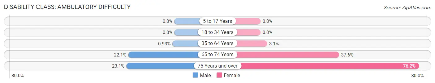 Disability in Zip Code 28531: <span>Ambulatory Difficulty</span>