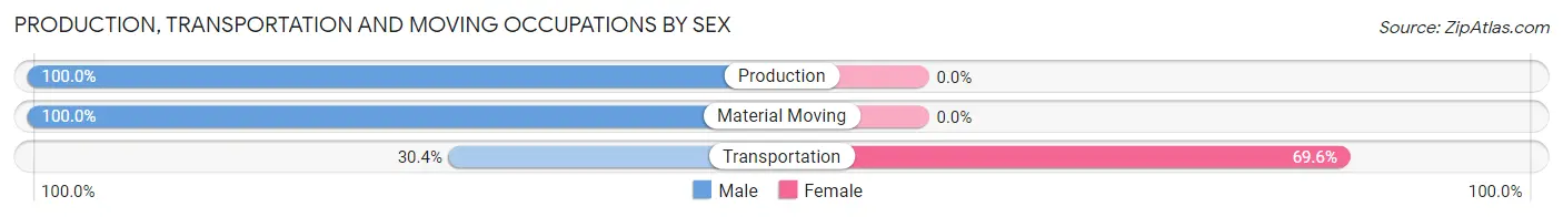 Production, Transportation and Moving Occupations by Sex in Zip Code 28531