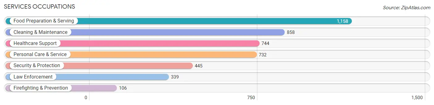 Services Occupations in Zip Code 28546