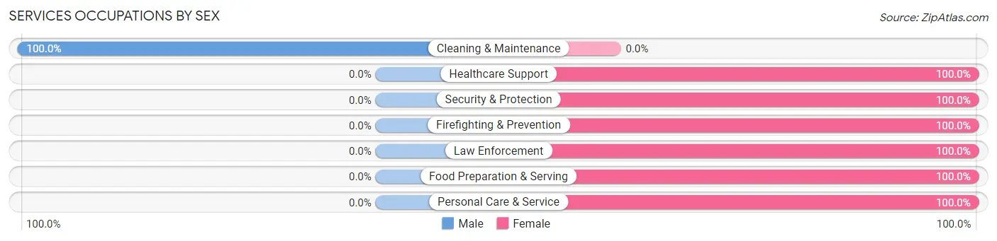 Services Occupations by Sex in Zip Code 28547