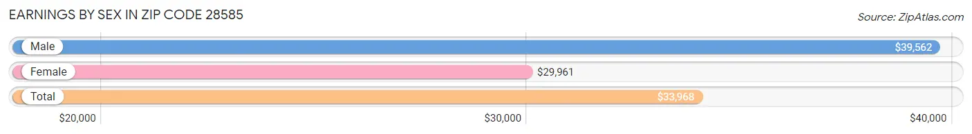 Earnings by Sex in Zip Code 28585