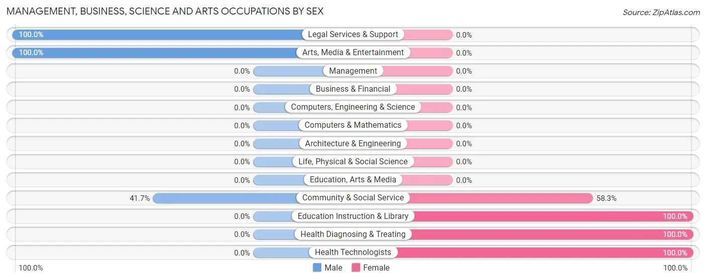 Management, Business, Science and Arts Occupations by Sex in Zip Code 28587
