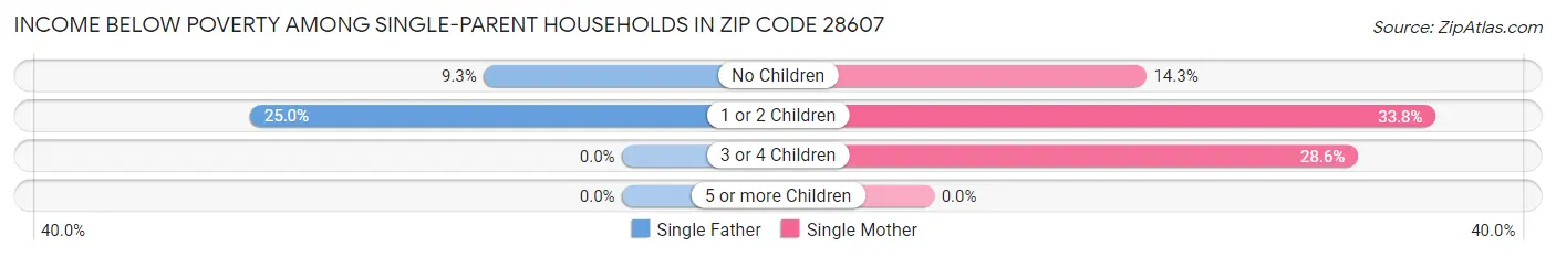 Income Below Poverty Among Single-Parent Households in Zip Code 28607