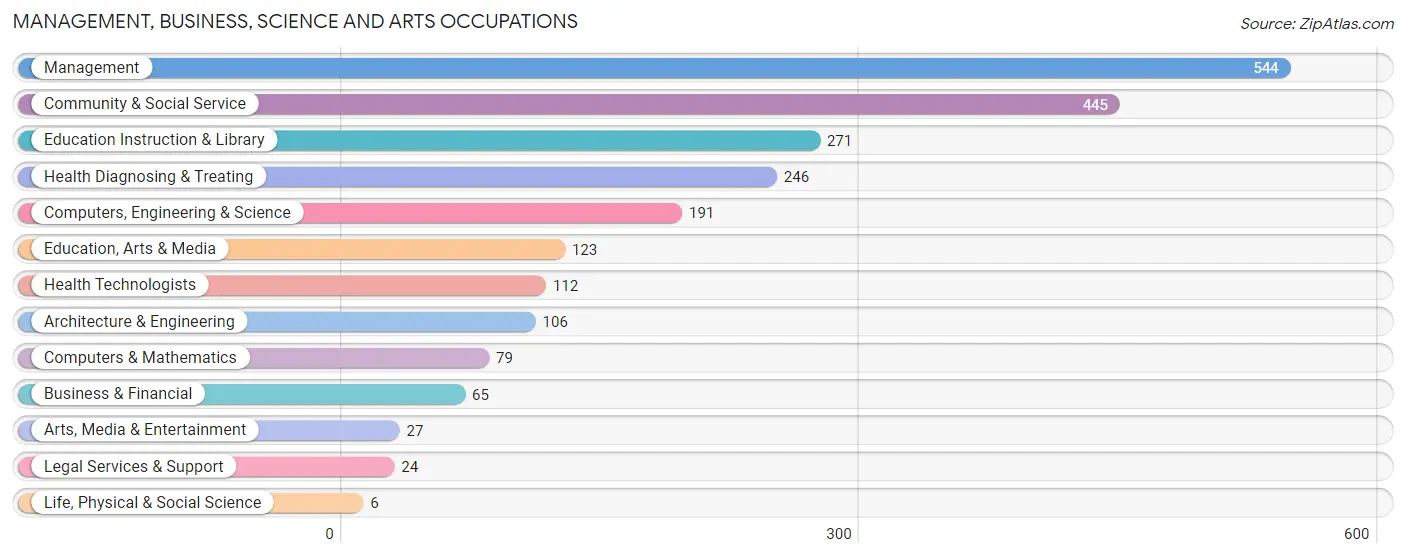 Management, Business, Science and Arts Occupations in Zip Code 28612