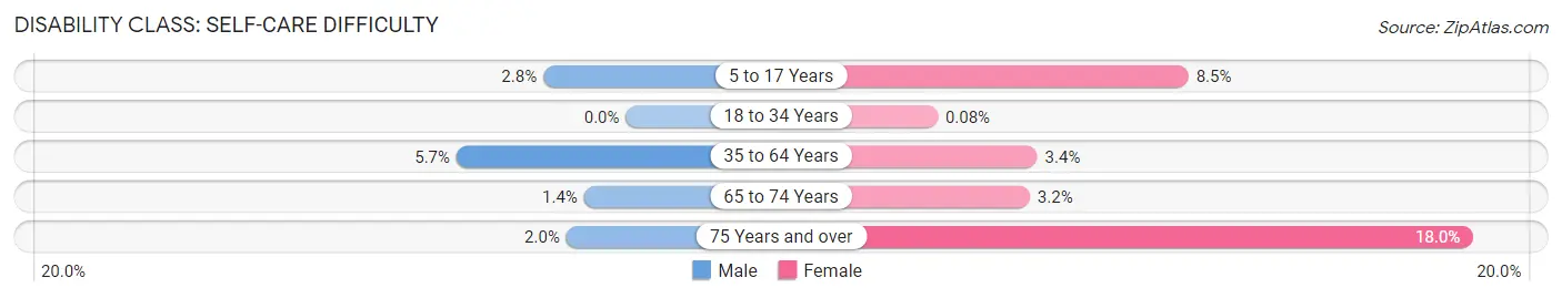 Disability in Zip Code 28638: <span>Self-Care Difficulty</span>