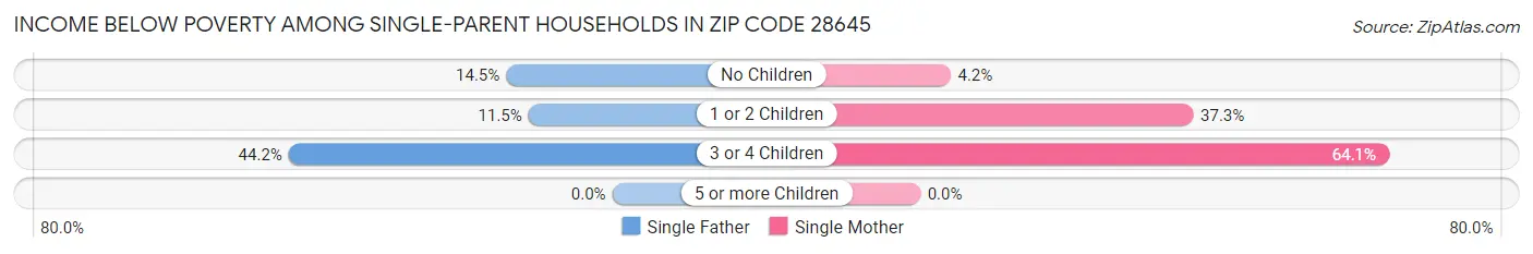Income Below Poverty Among Single-Parent Households in Zip Code 28645