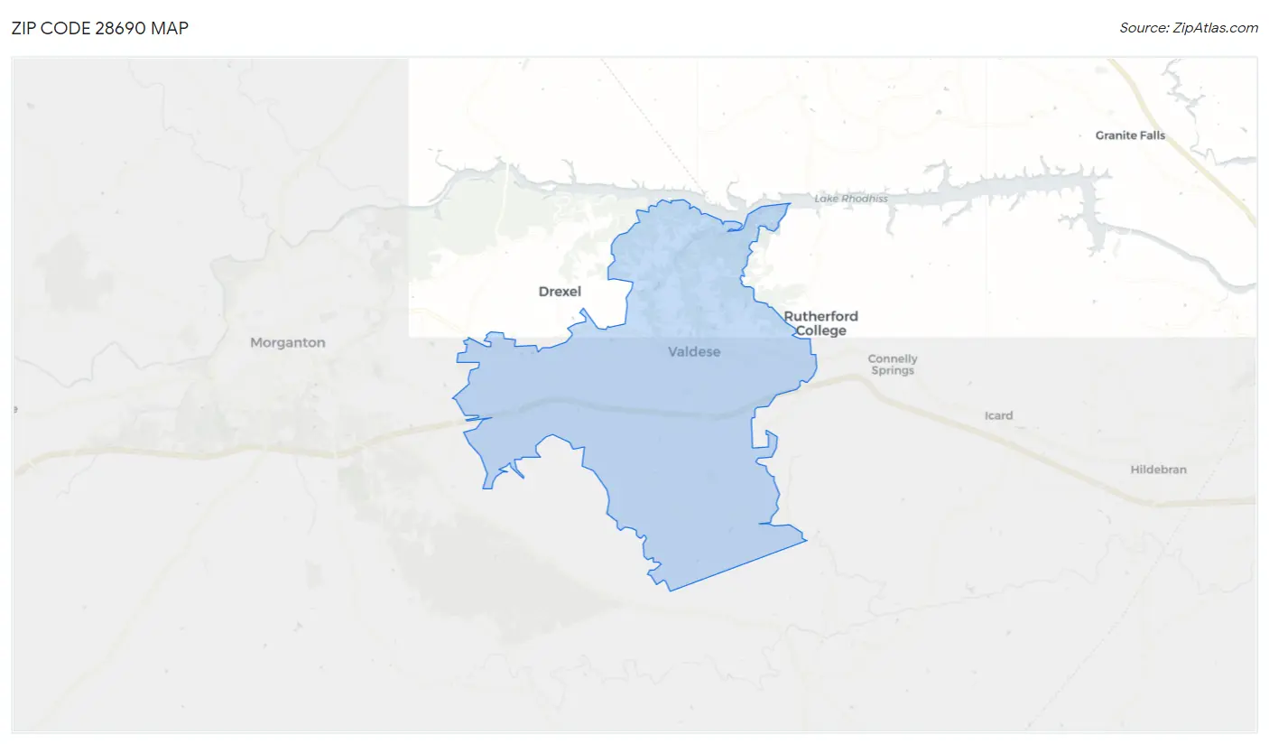 Zip Code 28690 Map