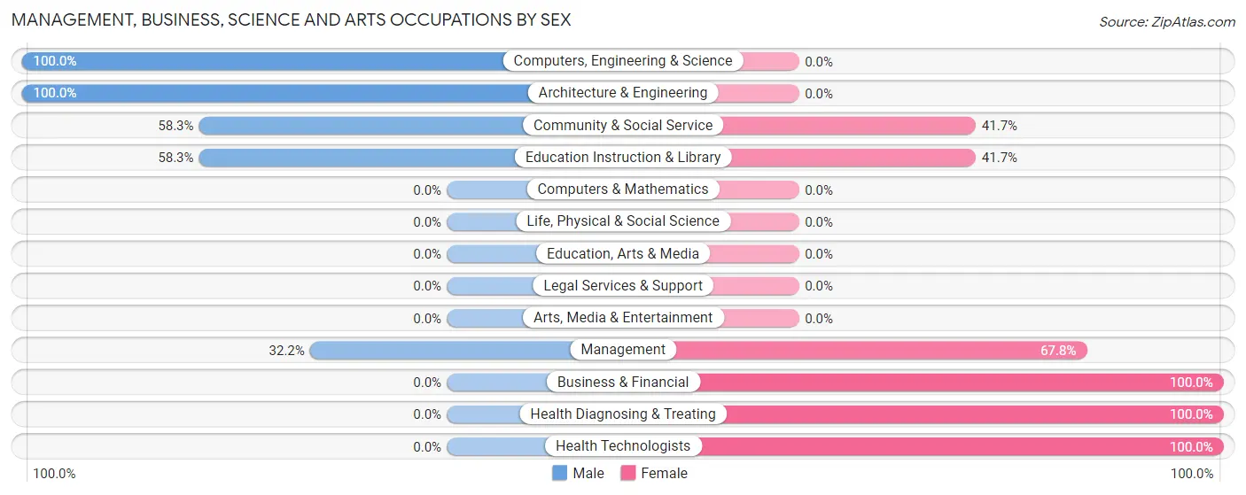 Management, Business, Science and Arts Occupations by Sex in Zip Code 28693