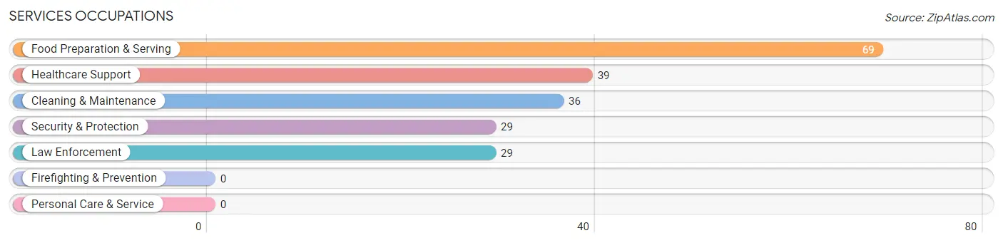 Services Occupations in Zip Code 28709