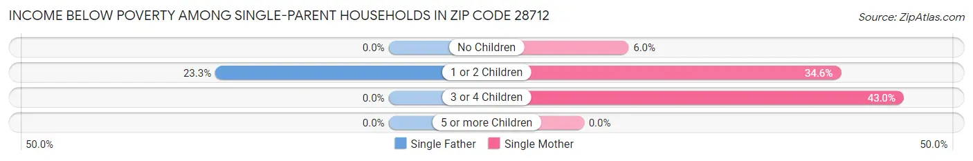 Income Below Poverty Among Single-Parent Households in Zip Code 28712