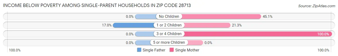 Income Below Poverty Among Single-Parent Households in Zip Code 28713