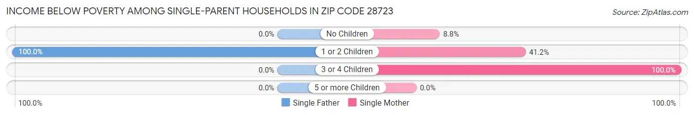 Income Below Poverty Among Single-Parent Households in Zip Code 28723