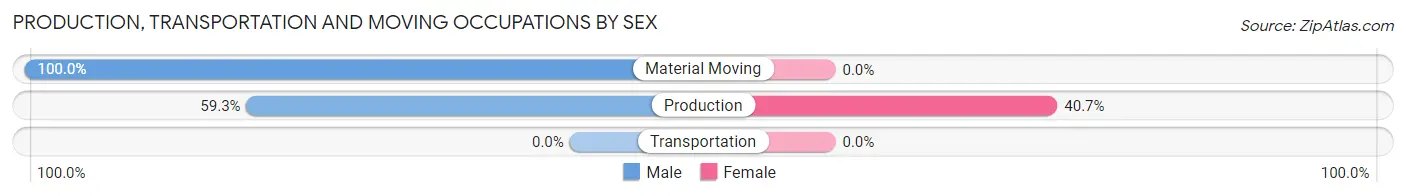 Production, Transportation and Moving Occupations by Sex in Zip Code 28726
