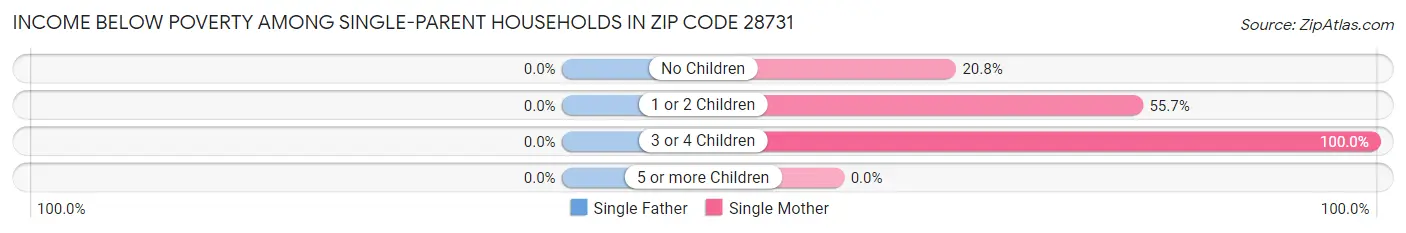 Income Below Poverty Among Single-Parent Households in Zip Code 28731