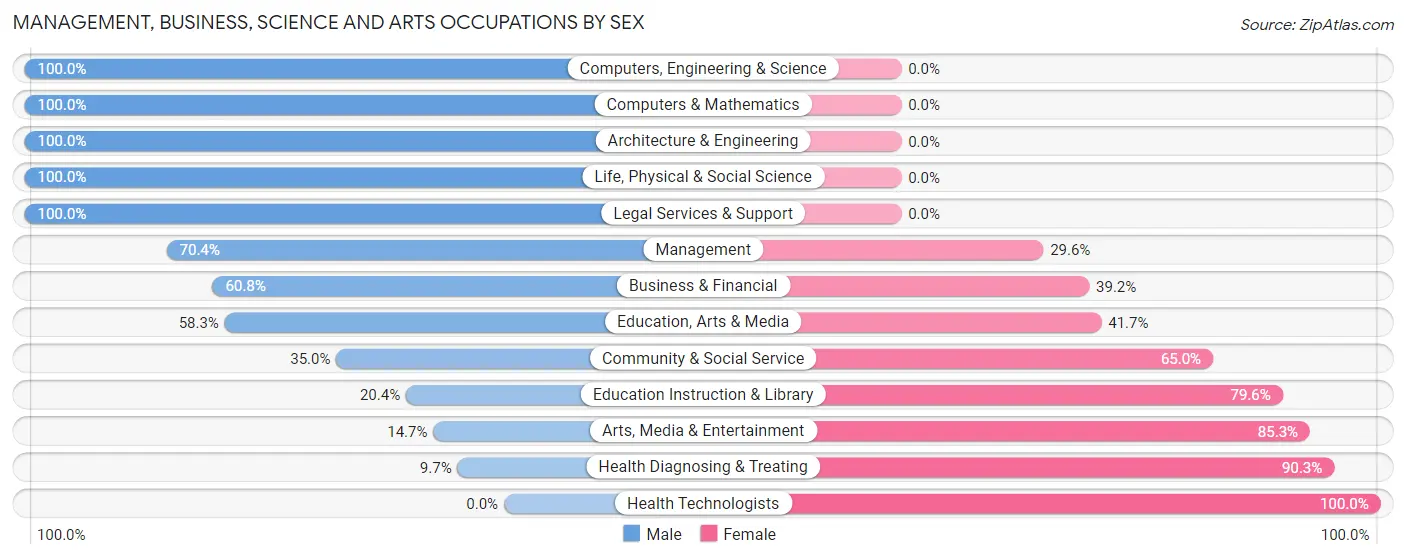 Management, Business, Science and Arts Occupations by Sex in Zip Code 28731