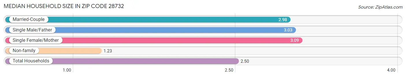 Median Household Size in Zip Code 28732