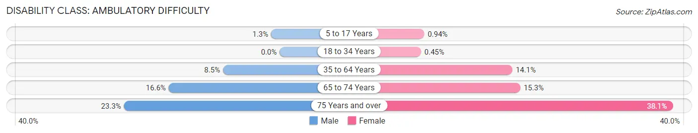 Disability in Zip Code 28734: <span>Ambulatory Difficulty</span>