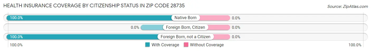 Health Insurance Coverage by Citizenship Status in Zip Code 28735